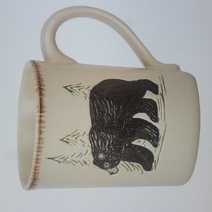 Rustic Retreat by Park Designs Bear Mug Cup 5” Embossed image 16 OZ set of (4)